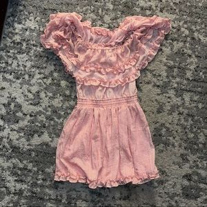 Talulah Tulum Ruffle Dress in Peach